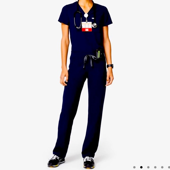 Figs Livingston Scrub Pants in Navy - Picture 2 of 2